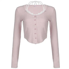 2000s baby layered pink top - Y2k Empire