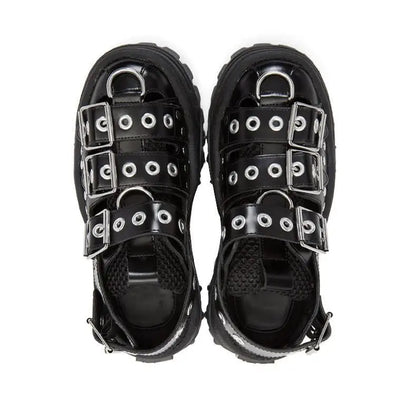 2000s glamour vintage black sandals - Y2k Empire