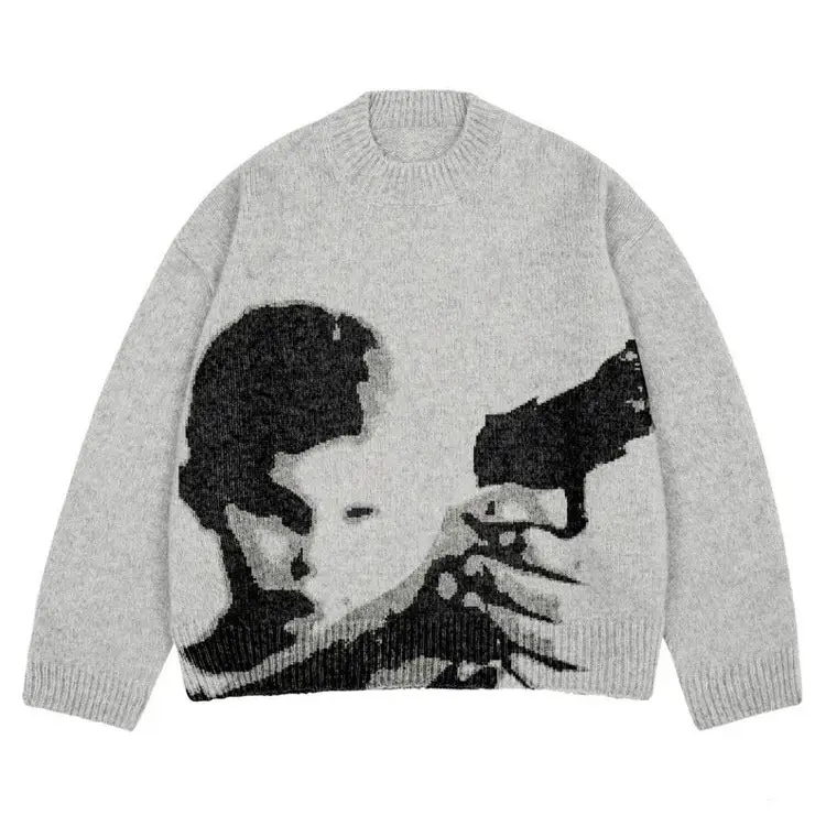 Aesthetic grunge gun sweater • m/l/xl sizes - Y2k Empire