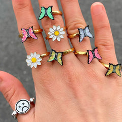 Anxiety-relief flower spinner rings - Y2k Empire