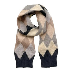 Argyle pattern scarf for stylish season accessory - Y2k Empire