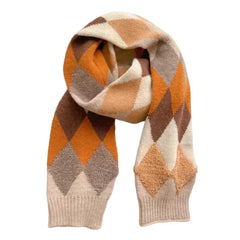 Argyle pattern scarf for stylish season accessory - Y2k Empire