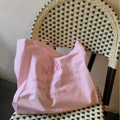 Bébé embroidery aesthetic tote bag - canvas 35 * 43 * 9 cm - Y2k Empire