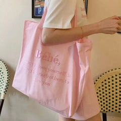 Bébé embroidery aesthetic tote bag - canvas 35 * 43 * 9 cm - Y2k Empire