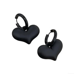 Black heart pendant earrings - Y2k Empire