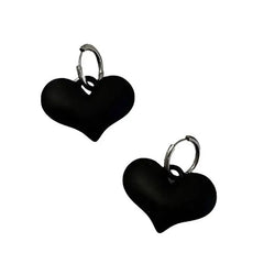 Black heart pendant earrings - Y2k Empire