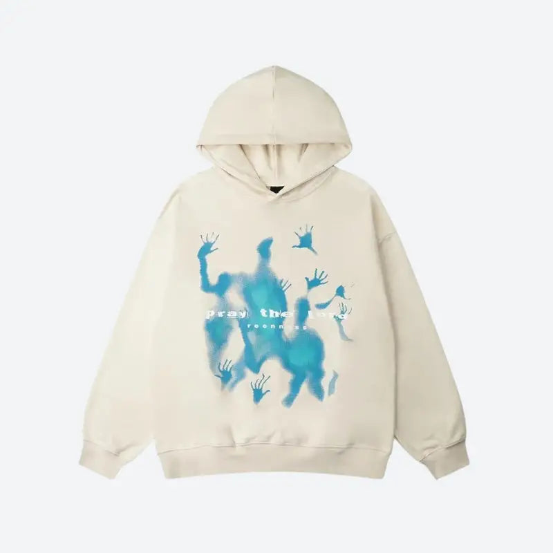 Blue souls abstract art hoodie - Y2k Empire