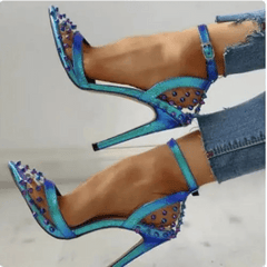 Blue y2k stiletto sandals - Y2k Empire