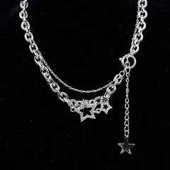 Bright stars chain necklace - Y2k Empire