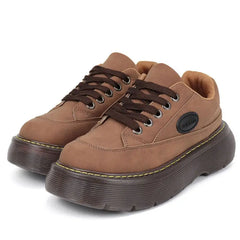 Brown aesthetic platform oxford shoes - Y2k Empire