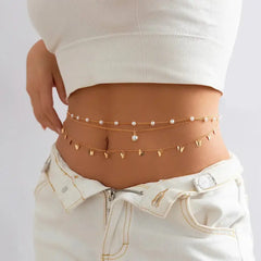 Butterfly charm layered belly chain - Y2k Empire