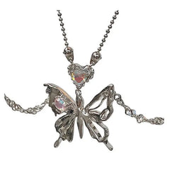 Butterfly grunge aesthetic necklace - Y2k Empire