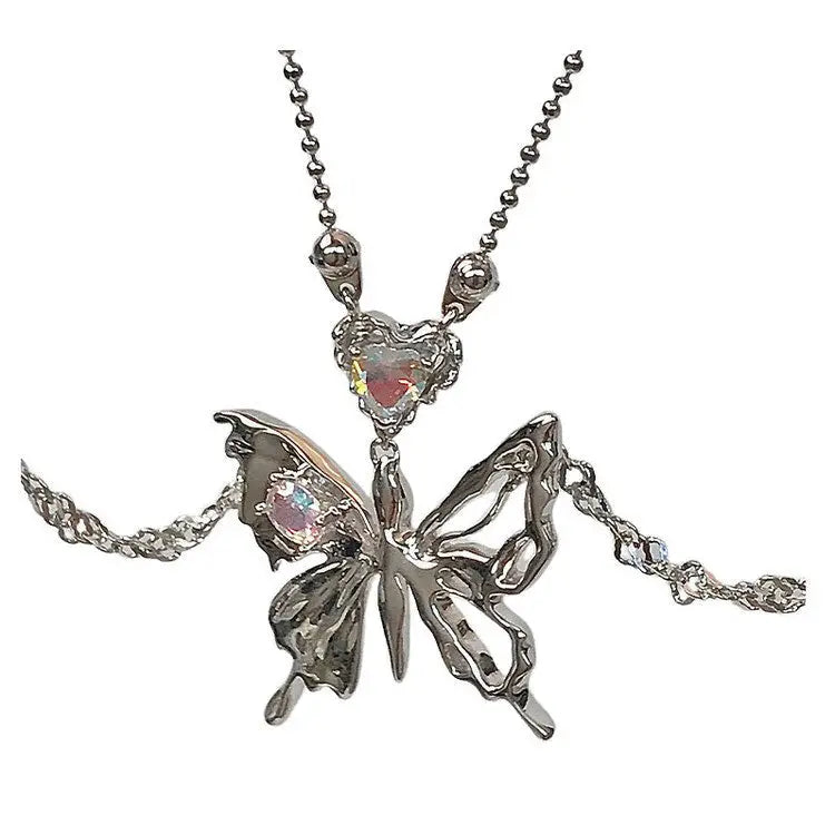 Butterfly grunge aesthetic necklace - Y2k Empire