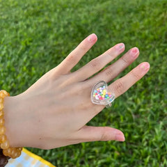 Candy beads clear rings: fun and stylish accessory - Y2k Empire