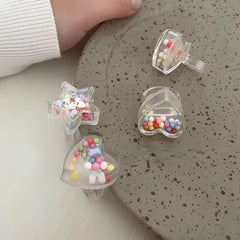 Candy beads clear rings: fun and stylish accessory - Y2k Empire