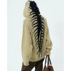 Centipede knit sweater hoodie in multiple sizes - Y2k Empire