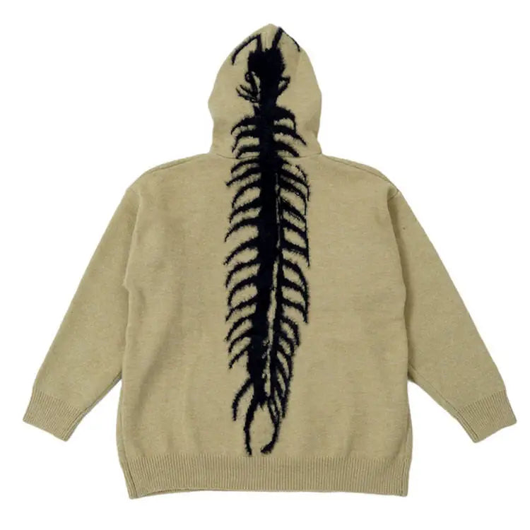 Centipede knit sweater hoodie in multiple sizes - Y2k Empire