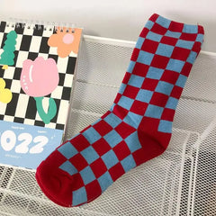 Checkerboard cotton socks - Y2k Empire