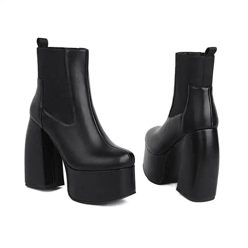 Chic y2k black boots - Y2k Empire