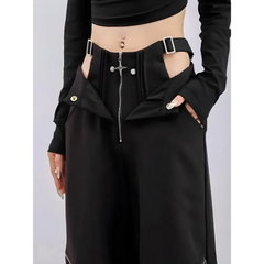 Chic y2k-inspired cut-out pants - Y2k Empire