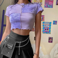 Chic y2k purple crop top - Y2k Empire