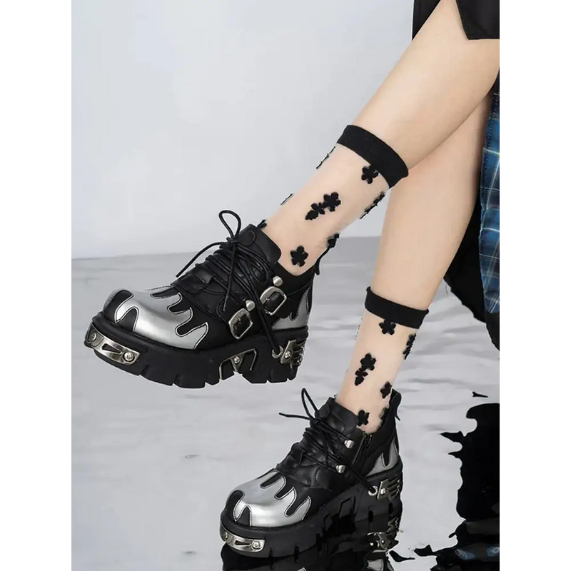 Chunky platform flame shoes - Y2k Empire