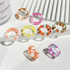 Clear fruits resin rings - super cute! - Y2k Empire