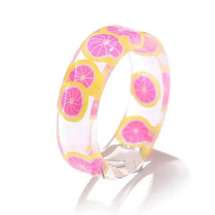 Clear fruits resin rings - super cute! - Y2k Empire