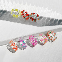 Clear fruits resin rings - super cute! - Y2k Empire