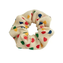 Colorful hearts scrunchie for hairstyles - Y2k Empire