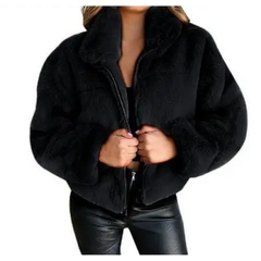 Cozy plush y2k fur overcoat - Y2k Empire