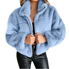 Cozy plush y2k fur overcoat - Y2k Empire