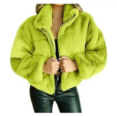 Cozy plush y2k fur overcoat - Y2k Empire