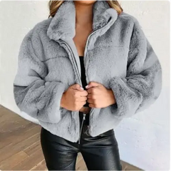 Cozy plush y2k fur overcoat - Y2k Empire