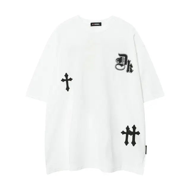 Cross motif men’s streetwear t-shirt - Y2k Empire