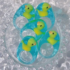 Cute duck clear resin ring - Y2k Empire