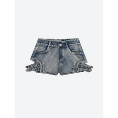 Distressed cut-out denim shorts - Y2k Empire