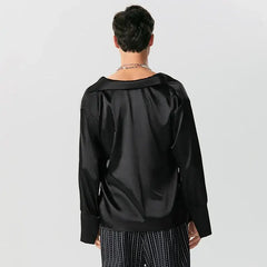 Draped satin cowl neck top - Y2k Empire