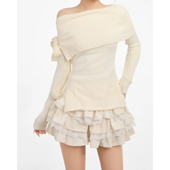 Elegant white ruffled skirt - Y2k Empire