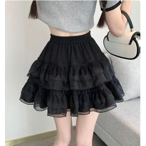 Elegant y2k ruffle mini skirt - Y2k Empire