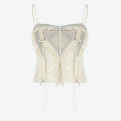 Enchanting ruffled mesh corset - Y2k Empire