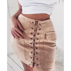 Faux suede mini skirt in multiple sizes - Y2k Empire