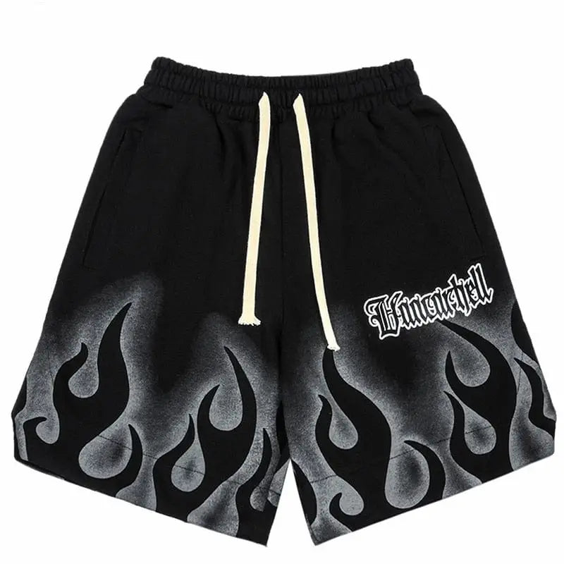 Flame motif y2k shorts - Y2k Empire