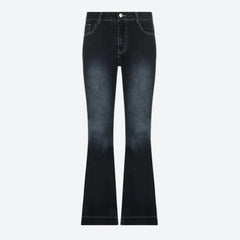 Flared denim jeans with low-rise styling - Y2k Empire