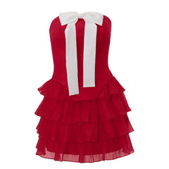 Flirty babe bow dress in red - Y2k Empire