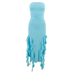 Flirty ruffle split dress - Y2k Empire