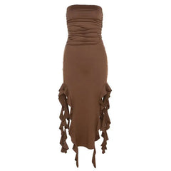 Flirty ruffle split dress - Y2k Empire