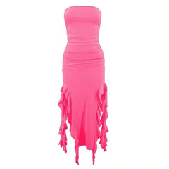 Flirty ruffle split dress - Y2k Empire