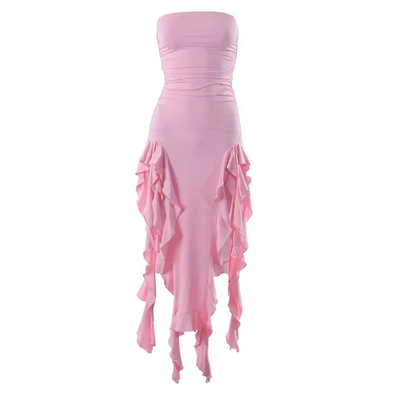 Flirty ruffle split dress - Y2k Empire