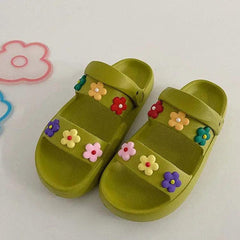 Flowered y2k platform sandals - Y2k Empire